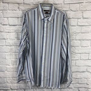 Michael Kors Longsleeve button down stripe dress shirt w/button cuffs men XXL